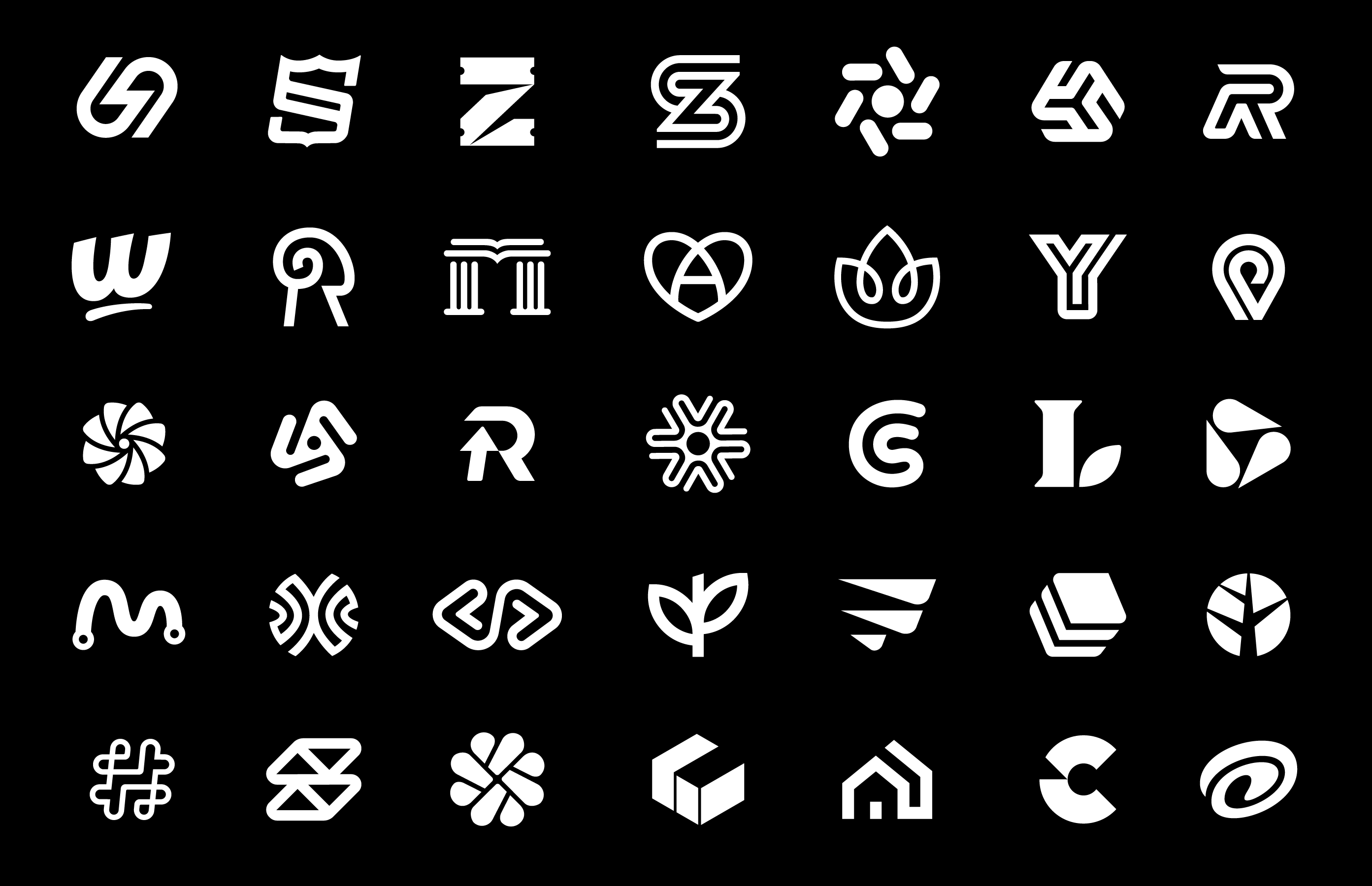 timeless iconic collection logofolio monochrome marks symbols collection mihai dolganiuc design ecosystem flower