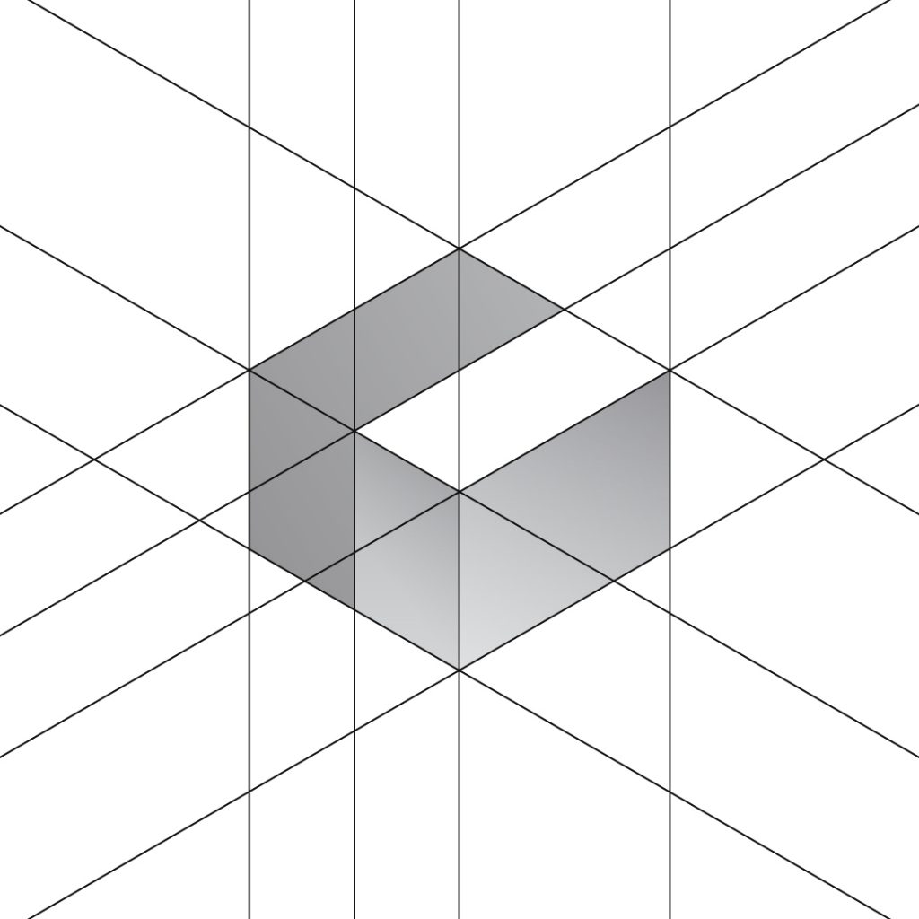 Cube logo design grid and guides