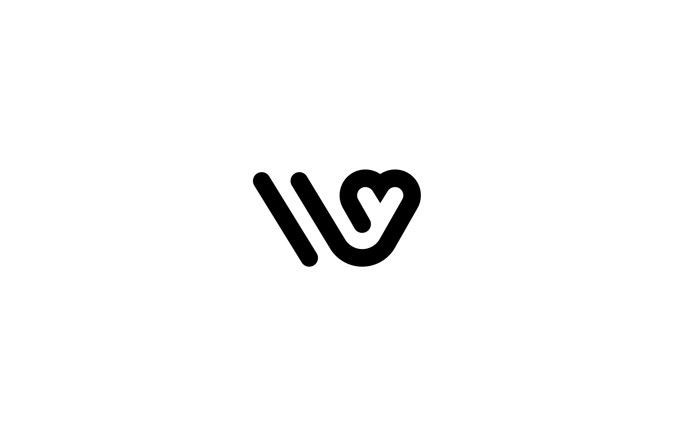letter w y heart monogram negative space solid classic logo design mark symbol timeless