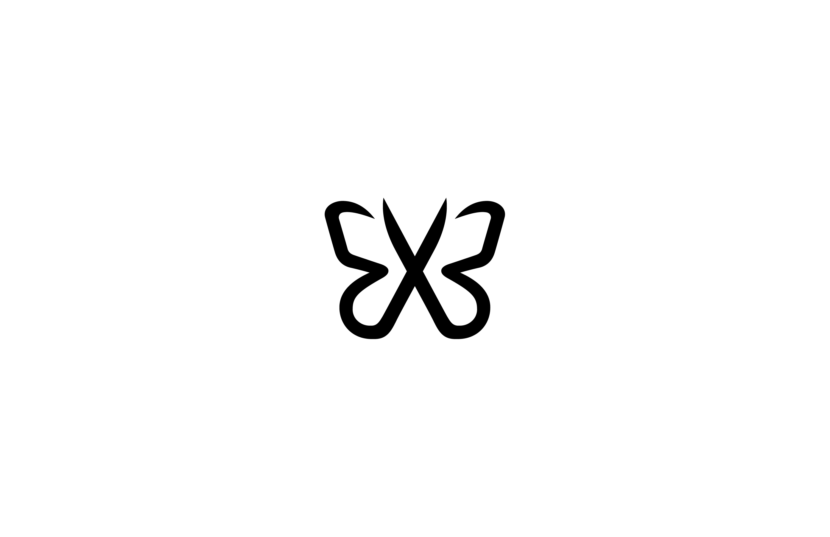 butterfly knives cut sharp edge negative space solid classic logo design mark symbol timeless