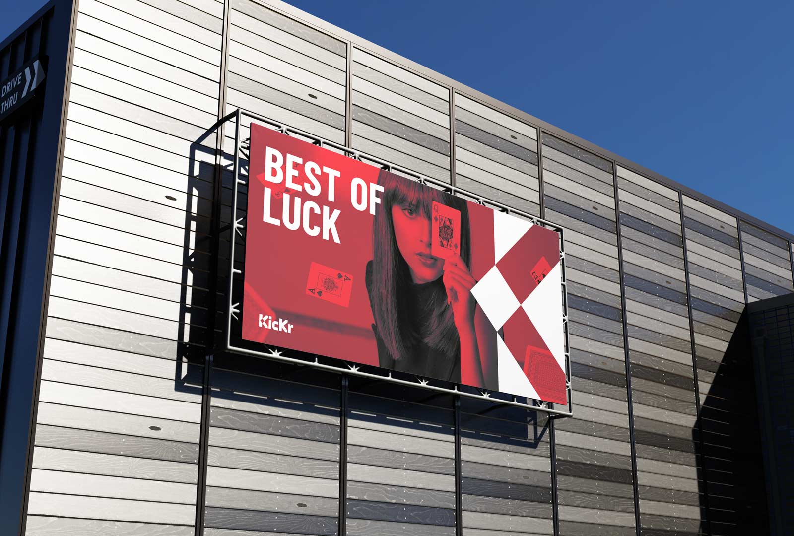 brand applications design billboard wordmark online casino dice play luck negative space mihai dolganiuc design