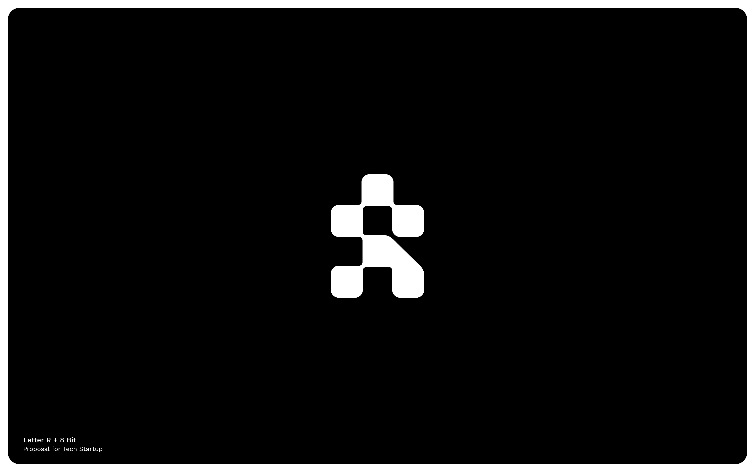 letter r 8 bit block geometric collection timeless symbols minimalism simplicity logo mihai dolganiuc design