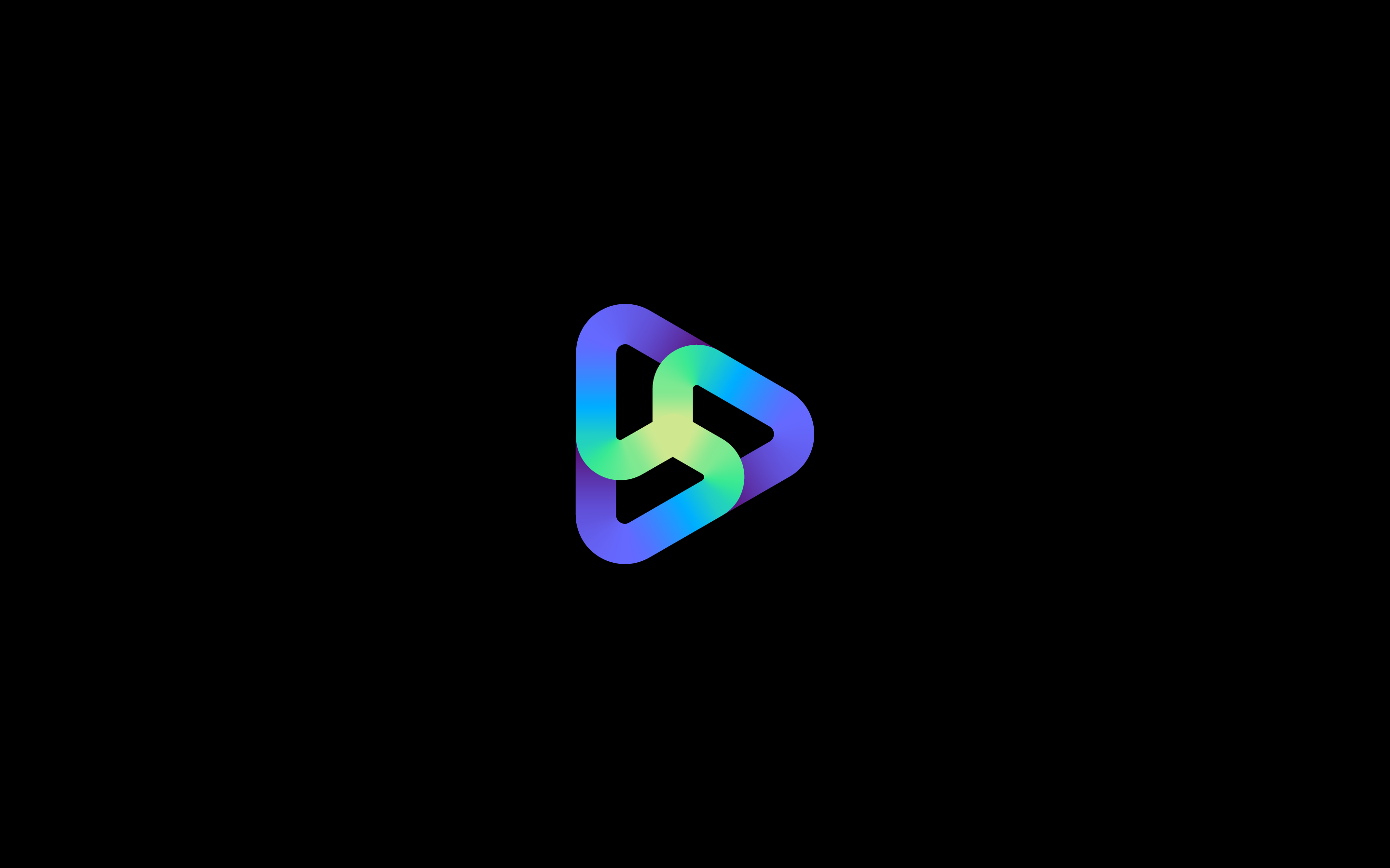 logo design based on a symbol for an ai startup made with colorful gradient paths by mihai dolganiuc design
