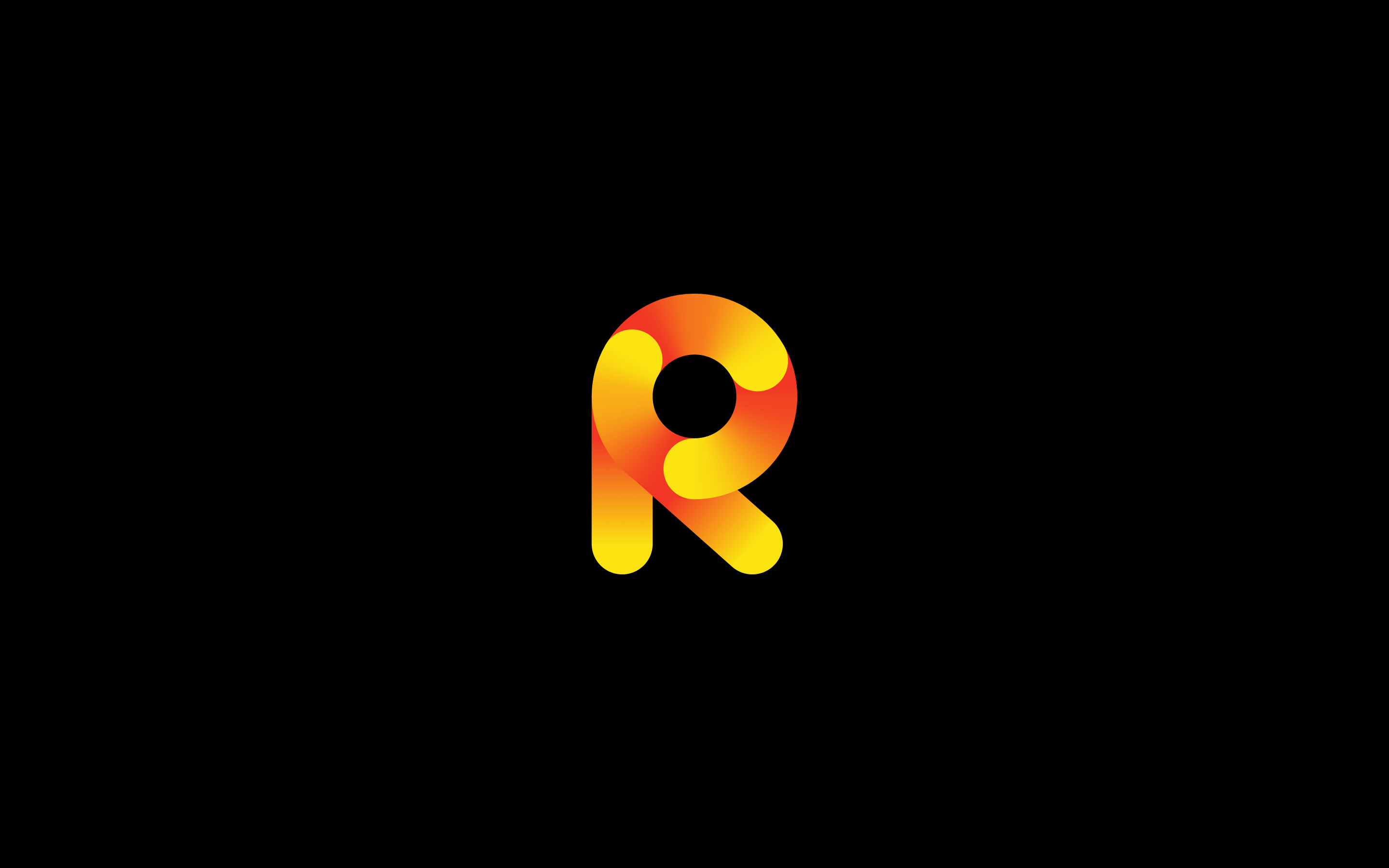 logo design based on the letter R and revolving gradient elements by mihai dolganiuc design