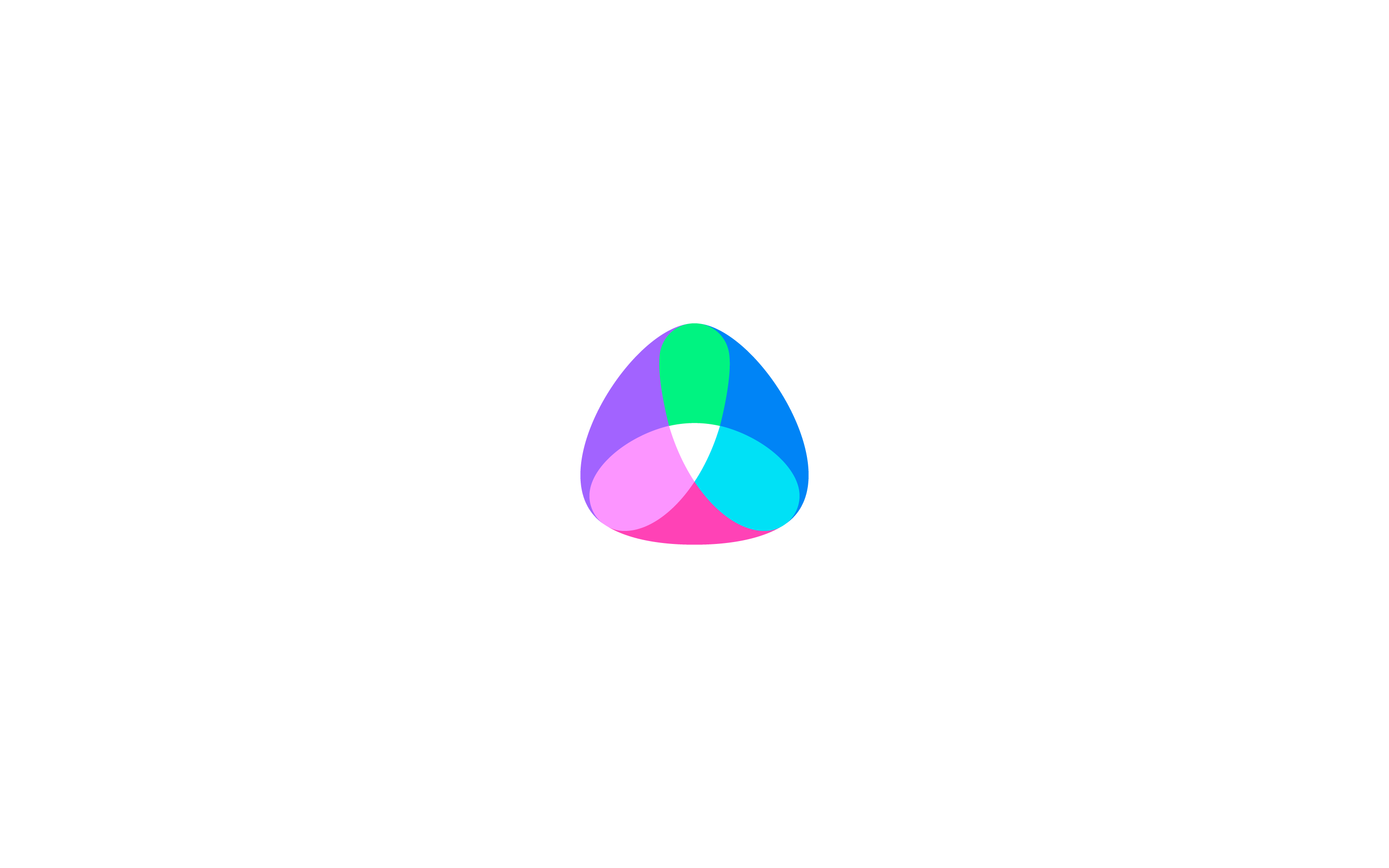 logo design for an ai startup based on a mix of three coloured elements by mihai dolganiuc design