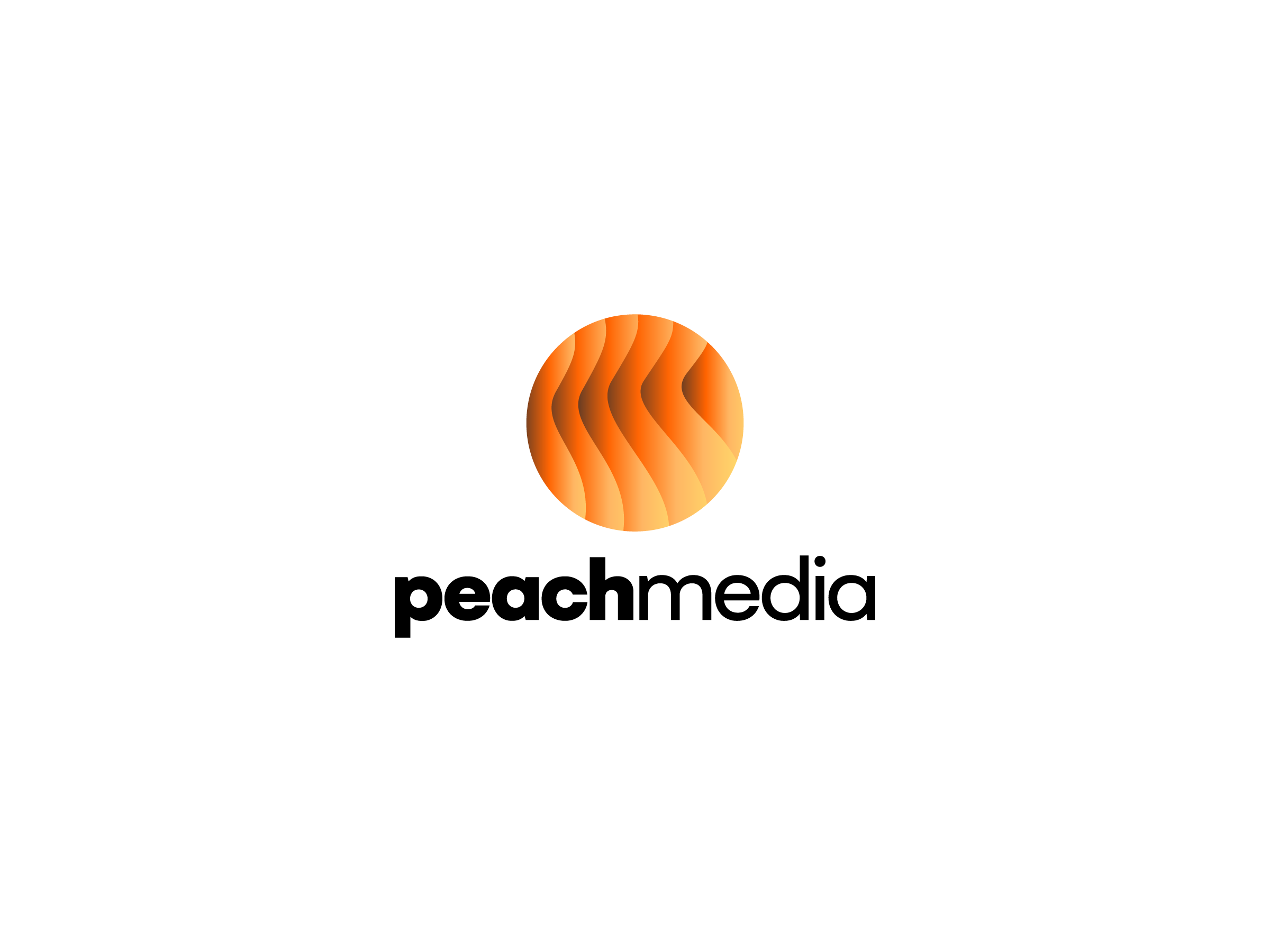 peach media abstract waves process marks logo design custom type mihai dolganiuc