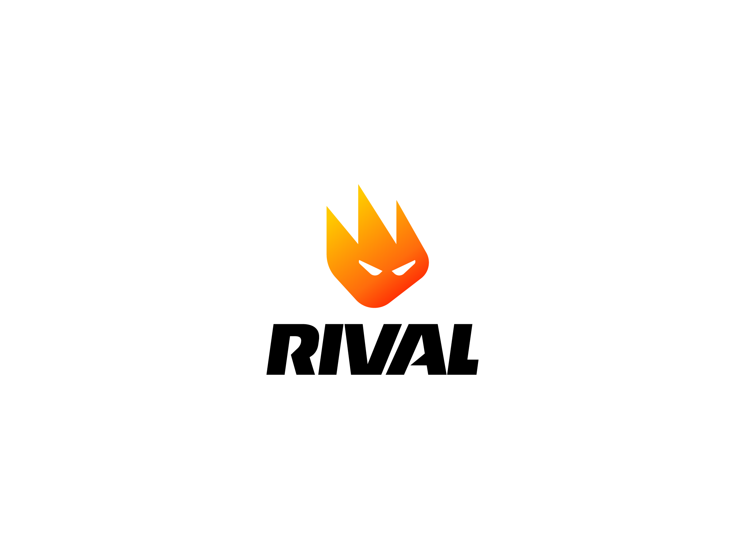 rival fire mascot fast head marks logo design custom type mihai dolganiuc